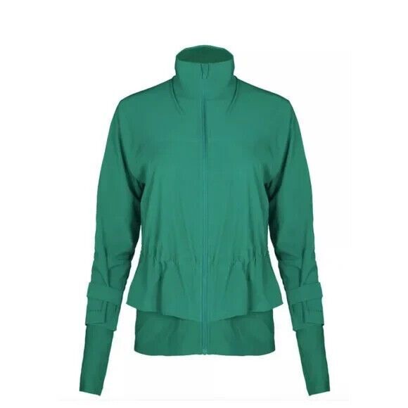 NWT New Womens Sweaty Betty Fast Lane Running Jacket M Wave Green Water resistan - Picture 1 of 13